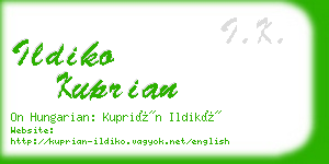 ildiko kuprian business card